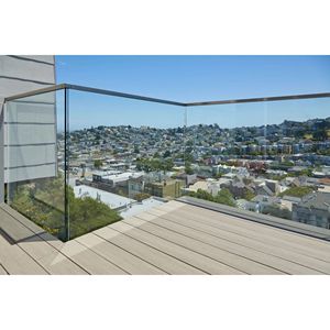 ACE Aluminium U-Kanal Rahmenloser Balkon Glas geländer halterung Einstellbare Satin glas geländer Poliers ch raube Außen deck Verwendung - Product Image 5