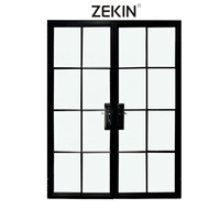 Puertas Francesas Zekin NFRC AS2047, Puertas Interiores de Partición SDL, Puertas Abatibles de Vidrio Templado, Rejilla de Aluminio, Puertas Corredizas