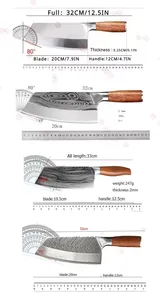 Couteau de chef professionnel en acier inoxydable ultra-affûté pour trancher le poisson, couper les légumes, couteau de boucher, couteau de cuisine - Product Image 6