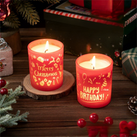 Rote Glasbecherförmige Handgemachte Sojawachs-Kerze mit Holzduft, Aromatherapie-Duftkerze für Romantisches Kerzenlicht-Dinner, Zuhause und Weihnachten