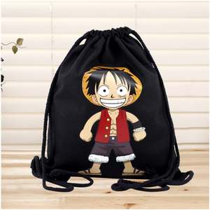 Sac à linge en toile brodée blanche en gros, réutilisable, recyclable, joli sac en coton avec cordon de serrage - Product Image 4