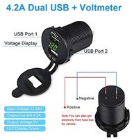 Adaptateur de prise de courant double USB étanche 4,2A avec affichage de la tension LED pour voiture, bateau, camping-car