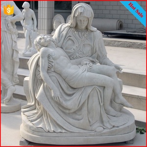 <span class=keywords><strong>Esculturas</strong></span> de piedra religiosa de fábrica China, tamaño real, estatuas de pieta de mármol blanco - Product Image 5