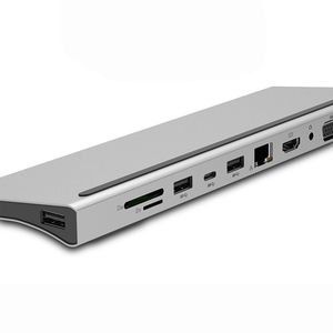 <span class=keywords><strong>Hub</strong></span> <span class=keywords><strong>Usb</strong></span> tipo C 11 en 1 con soporte de metal VGA LAN <span class=keywords><strong>USB</strong></span> 3,0 para <span class=keywords><strong>MacBook</strong></span> Pro - Product Image 4