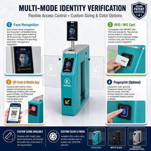 Torniquete de acceso rápido para vestíbulo corporativo con barrera giratoria, control de acceso por RFID y código QR, acero inoxidable, protección IP65, antipersonas que se acercan por detrás - Product Image 5