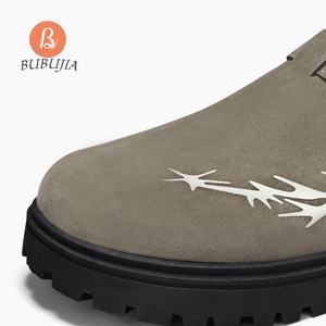 Zapatos kadın ve erkek özel süet inek deri takunya kaymaz özelliği ile rahat kapalı ayak katırlar ev terlikleri - Product Image 2