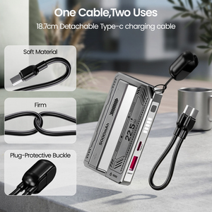 PB87-2 Precio de Fábrica, Batería Externa Cyberpunk de 5000mAh, Carga Rápida PD de 22.5W, Tamaño de Bolsillo, Batería Portátil con Pantalla LED para Teléfono - Product Image 3