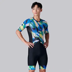 OEM ODM Short Sleeve Triathlon Suits Men Cycling Wear Customized Triathlon Apparel Manufacturer With Custom Printing Pattern