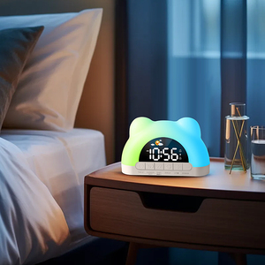 <span class=keywords><strong>Réveil</strong></span> de Chevet Numérique LED Personnalisable pour Enfants, Lampe de Table de Chambre Mignonne avec Éclairage Ambiant RGB - Product Image 3