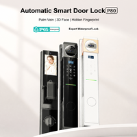 Serrure de porte intelligente Vertexis avec reconnaissance faciale 3D, interphone vidéo WiFi, application Tuya Smart Home, IP65 pour portes en bois/acier/aluminium