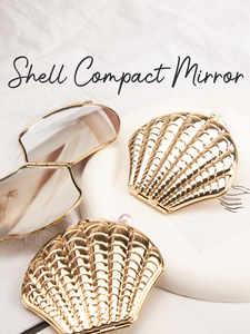Wholesale Custom Logo Ocean Shell Metal Pocket <b>Mirror</b> Gold Silver Plated Folding Double Sided HD Glass Vanity <b>Mirror</b> Supply - Product Image 3