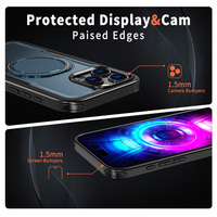 Funda magnética a prueba de golpes con soporte de Metal con textura de fibra de carbono a la moda para IPhone 17 Pro Max 16 Mobile Case