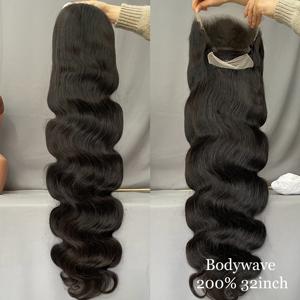 Perruques en cheveux vierges birmans, densité 200%, HD transparente pour dentelle 13x6, ondulations profondes bouclées, sans colle, avec baby hair, vente en gros - Product Image 4