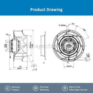ebmpapst R4D500-RA03-01 230/400VAC 1520W 1370RPM Motorized Impeller Ball Bearing Inverter Cabinet <b>Centrifugal</b> Cooling <b>Fan</b> OEM - Product Image 4