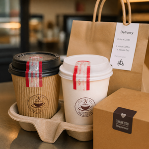 Beverage Lid Seal Labels for <b>Coffee</b> and Bubble Tea, Tamper Evident Drink Safety Stickers, Spill Prevention Seals for Takeaway - Product Image 4