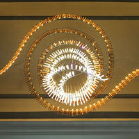 Lustre personnalisé pour hall d'hôtel, villa, lustre en verre en spirale dégradé, lustre en or, lustre pour restaurant, salle de banquet