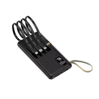 Tragbare Solar-Powerbank für Draußen 10000mAh 20000mAh mit Eingebauten 4 Kabeln USB-Ladeakku Solarladegerät für Alle Telefone