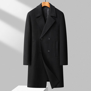 Cappotto Lungo Invernale da <span class=keywords><strong>Uomo</strong></span> alla Moda, <span class=keywords><strong>Doppiopetto</strong></span> con Risvolto, Stile Classico per Business Casual, <span class=keywords><strong>Giacca</strong></span> in Lana con Fodera in Pile - Product Image 5