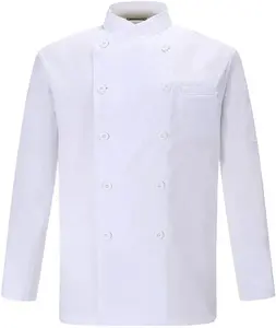 Ensemble uniforme de chef professionnel – Veste et pantalon de cuisine en mélange de coton respirant pour le personnel des hôtels et des restaurants - Product Image 6