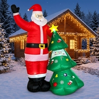 Décoration de jardin gonflable de 2,4 m pour Noël avec lumières LED, en polyester souple, idéale pour les fêtes de fin d'année