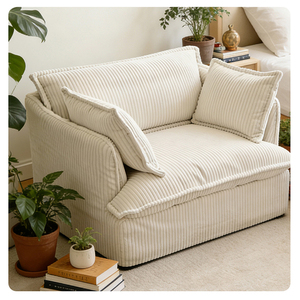 Canapé sectionnel simple moderne en velours côtelé style crème, amovible et lavable, pour salon, balcon, hôtel, hôtes cé<span class=keywords><strong>l</strong></span>èbres - Product Image 1