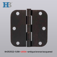 Bisagra de 3-1/2" 5/8R de 2.2mm de grosor, US10A, bronce envejecido lacado, para puerta interior residencial de madera