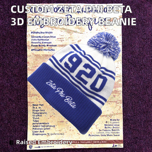 Meilleurs Bonnets Tricotés Personnalisables avec Lettres Grecques Zeta Phi Beta Sorority, Broderie 3D Hiver, Idéaux pour Voyages d'Affaires - Product Image 2