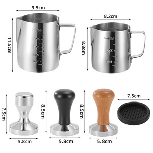 Set da 25 Tamper <span class=keywords><strong>per</strong></span> Caffè Espresso Calibrati da 51/58 mm con Molla, Manico in Alluminio e Base Ondulata in Acciaio Inossidabile - Product Image 2