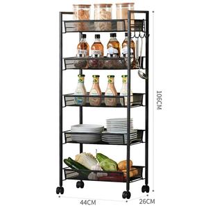 Cucina Dell'organizzatore di Immagazzinaggio Mensola con Cesti Commercio All'ingrosso Metallo Cucina Argento Stoccaggio Supporti & Rack Negozio di Visualizzazione Del Basamento Rotondo - Product Image 1