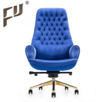 Fauteuil de bureau de direction en cuir de luxe haut de gamme FURICCO avec base en bois