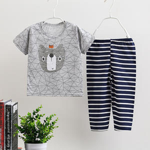 Oferta: Conjunto de Ropa de Verano para Bebés y Adolescentes, 2-15 Años, Manga Corta y Pantalón Largo, 100% Algodón, Pijama con Estampado de Dibujos Animados, Buen Precio al por Mayor - Product Image 4