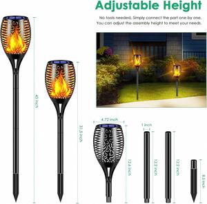 Antorcha Solar LED para Jardín con Efecto de Llama, IP44 Impermeable, 8-10 Horas, 3500K Blanco Cálido, Batería AA, Control por Sensor - Product Image 2