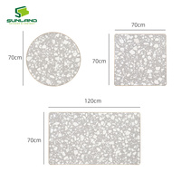 Plateau de table carré en terrazzo de 25 mm, bord entièrement recouvert d'aluminium, dos en contreplaqué, pour café, hôtel, bar, comptoir intérieur, directement de l'usine