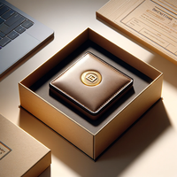 Portefeuille noir premium avec boîtes personnalisé hommes porte-cartes clair top cadeau boîte d'expédition emballage montre vide portefeuilles assortis boîte