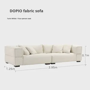 Sofá Cuadrado de Tela Estilo Chesterfield Moderno NORHOR/<span class=keywords><strong>DOPIO</strong></span>, Color Blanco Leche Vintage, Tres Plazas, para Uso en Hospitales y Salas de Estar - Product Image 5