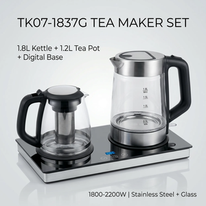 SUS304 Cordless Glass Tea Pot <b>Kettle</b> With Powerful <b>Temperature</b> <b>Control</b> Automatic Shut-off Household Use <b>Temperature</b> <b>Control</b> Prec - Product Image 1