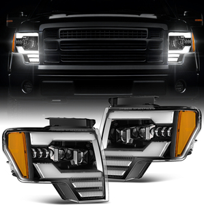 Proiettore a LED per fari 2008 F-150 <span class=keywords><strong>Ford</strong></span> F150 2014 DRL Upgrade faro faro luce tornante sequenziale gruppo lampada - Product Image 1