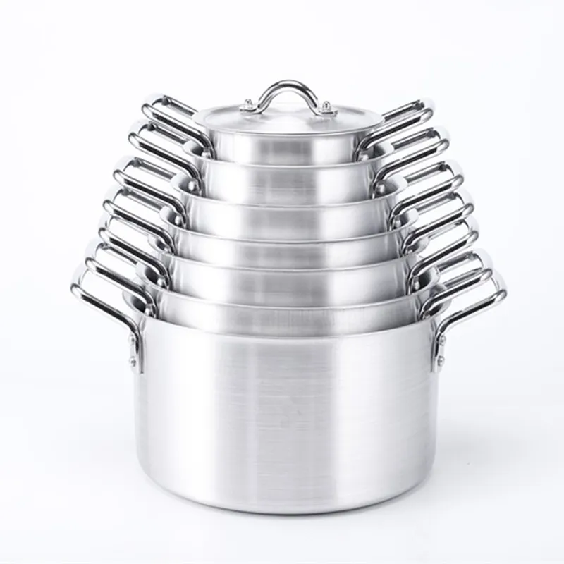 Juego de utensilios de cocina de aluminio, olla de diferente peso, 7 piezas, novedad