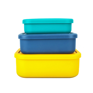 Silicone lunch box sealed outdoor bento box, food grade silicone preservation box