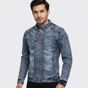 Durable <b>Canvas</b> Denim <b>Jacket</b> for Men Stand Collar <b>Work</b> Style Comfortable and Stylish for Everyday Outdoor Usec - Product Image 1