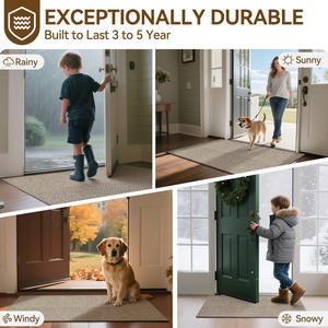 Tapete Rectangular para Puerta Sally Chevron, de Poliéster Antideslizante, para Uso Doméstico, Fácil de Limpiar - Product Image 3