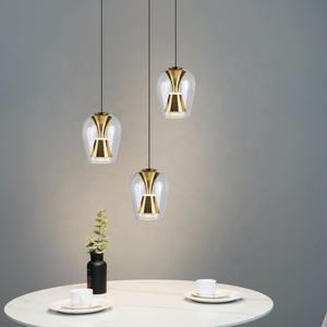 Sunsir SKD 2024 nouveau luminaire suspendu avec abat-jour clair en verre led nordique lustre de restaurant en verre soufflé - Product Image 1