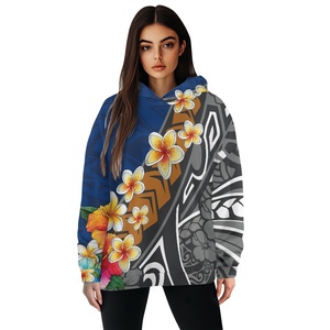 Pullover da <span class=keywords><strong>ragazza</strong></span> all'ingrosso felpe con cappuccio personalizzate polinesiano di alta qualità in poliestere Casual Streetwear <span class=keywords><strong>felpa</strong></span> larga da donna - Product Image 1