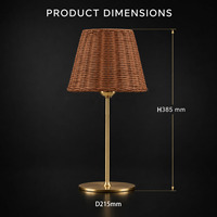 Lampe de table LED rustique en bambou et fer avec télécommande pour mariage, dîner nuptial, table ronde VIP et réception - Vente en gros