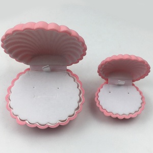 Caja de conchas de terciopelo rosa, joyería, anillos, pendientes, colgante, collar - Product Image 5