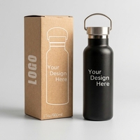 Bouteille d'eau isolée en acier inoxydable avec logo personnalisé Bouteille en acier sport étanche à double paroi pour boire et faire bouillir de l'eau