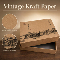 Boîte cadeau rigide en papier kraft haut de gamme, écologique, personnalisable avec logo, forme ovale, impression offset quadricolore
