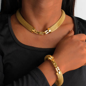 12Mm 16Mm Goud Stalen Kleur Kraag Armband Rvs Set Sieraden <span class=keywords><strong>2025</strong></span> Nieuwe Vergulde Hals Accessoires Valentijn Cadeau - Product Image 3