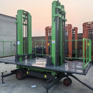 Ventes d'usine 4-12m de charge de plate-forme élévatrice mobile hydraulique 1ton utilisée pour les travaux <span class=keywords><strong>a</strong></span>ériens sur les murs extérieurs et le transport des briques - Product Image 3