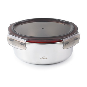 Contenitore Rotondo Lacor in Acciaio Inox 1,5L per Conservazione Alimenti, Adatto al Microonde - Product Image 1